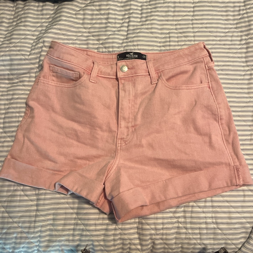 hollister size 29 pink high rise jean shorts